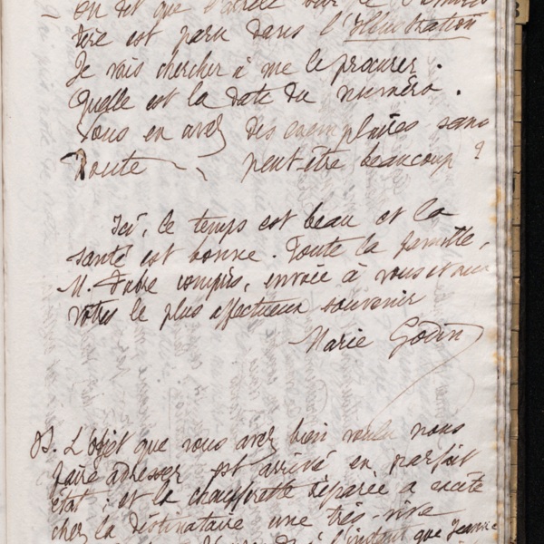 Marie Moret à Antoine Piponnier, 16 novembre 1896