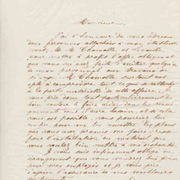 Jean-Baptiste André Godin à Alphonse Delaroche, 9 avril 1875