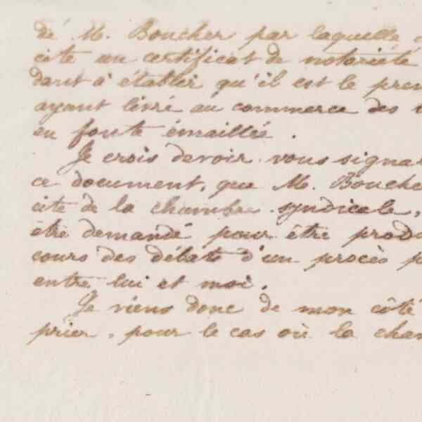 Jean-Baptiste André Godin au président de la Chambre syndicale de la quincaillerie, 12 mars 1873