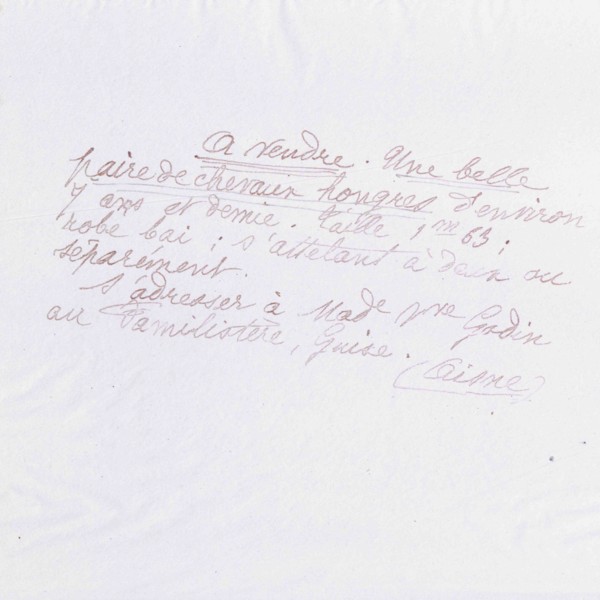 Marie Moret au rédacteur du Courrier de l'Aisne, 8 octobre 1889