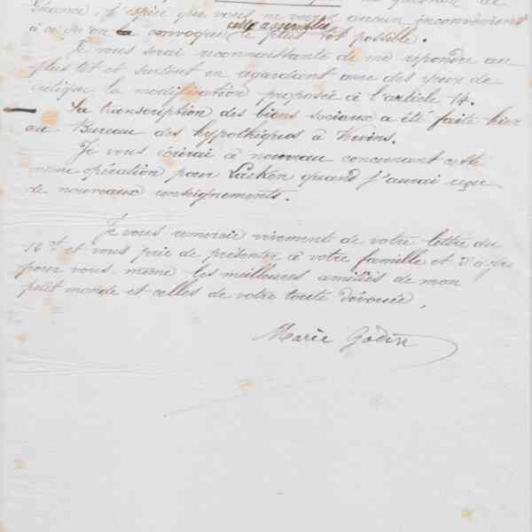 Marie Moret à Alexandre Tisserant, 17 mars 1888