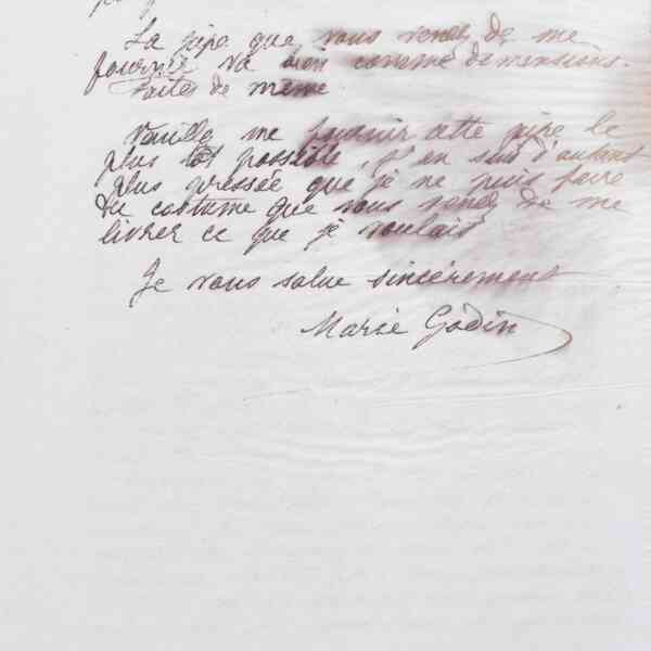 Marie Moret à madame Coussinet, 9 mai 1887