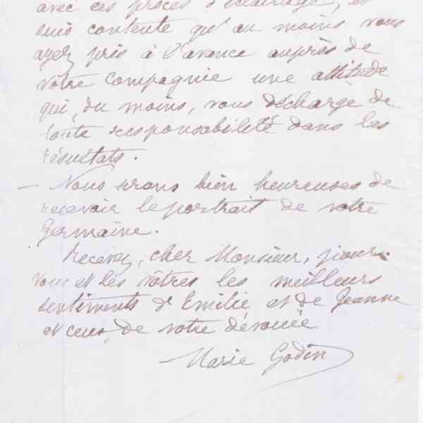Marie Moret à Armand Grebel, 27 septembre 1889