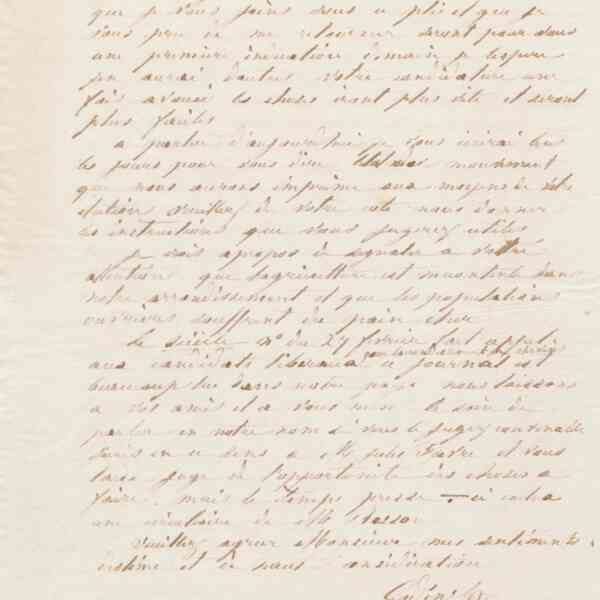 Jean-Baptiste André Godin à Odilon Barrot, 1er mars 1867