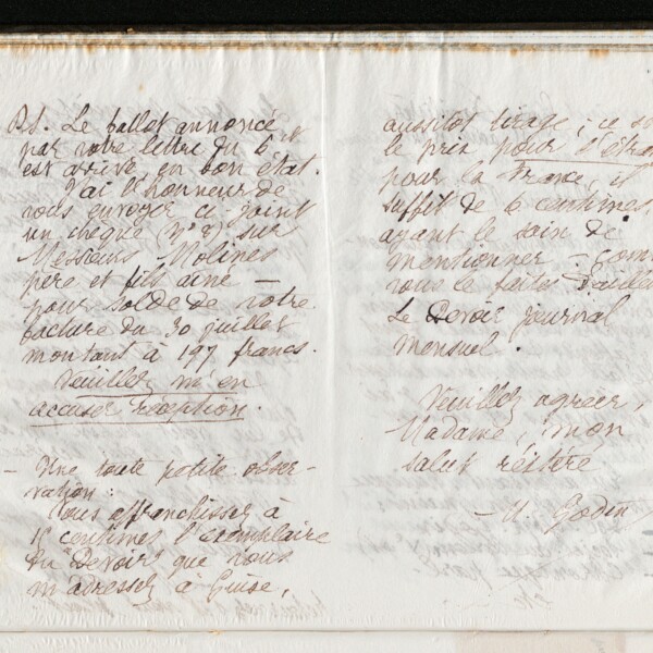 Marie Moret à madame Veuve Laporte, 15 août 1894