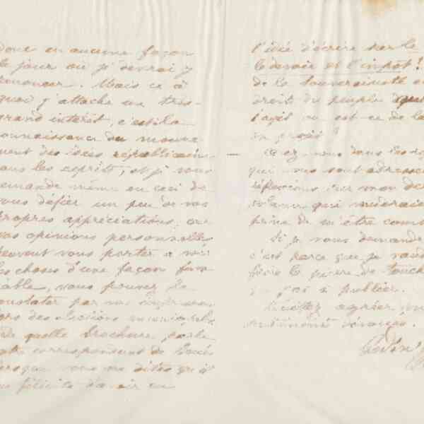 Jean-Baptiste André Godin à monsieur Chatelais, 28 février 1875