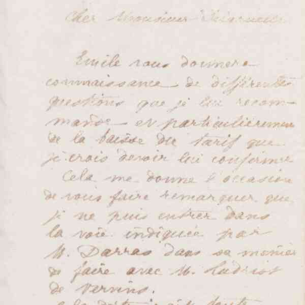 Jean-Baptiste André Godin à monsieur Delaruelle, 28 janvier 1874