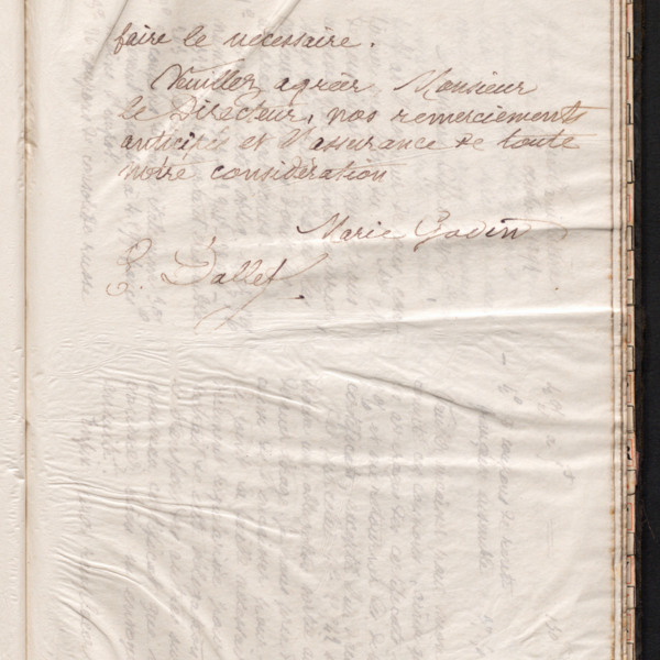 Marie Moret à monsieur Hurez, 4 octobre 1892