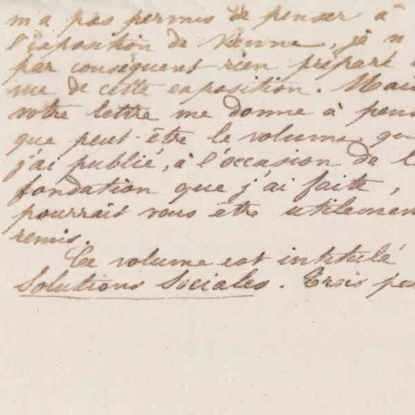 Jean-Baptiste André Godin au Commissaire général de la section française de l'Exposition universelle de Vienne (1873), 11 mars 1873