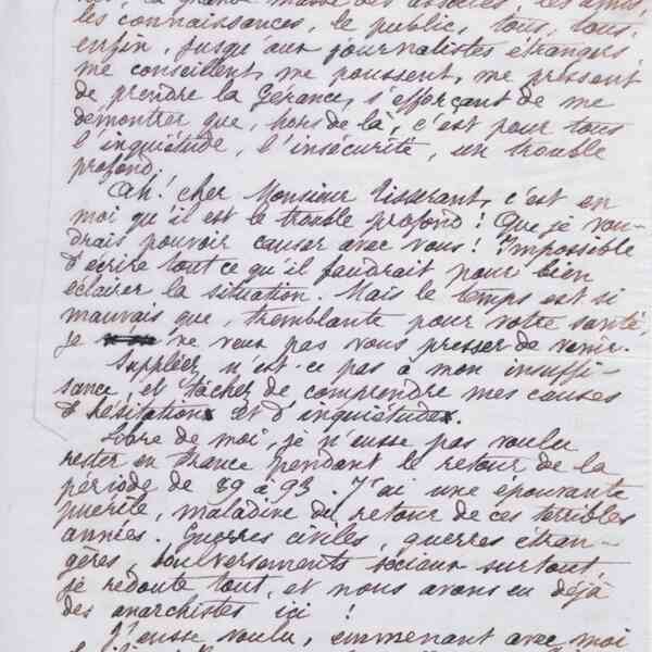 Marie Moret à Alexandre Tisserant, 21 janvier 1888