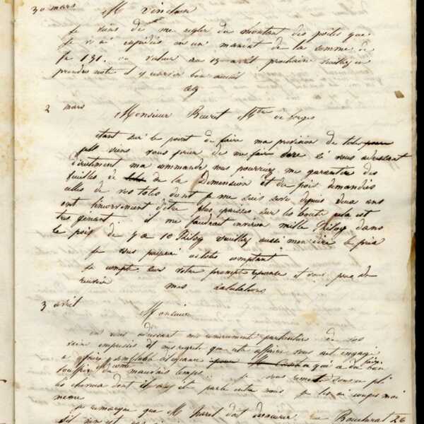 Jean-Baptiste André Godin à monsieur Vinchon, 30 mars [1846]