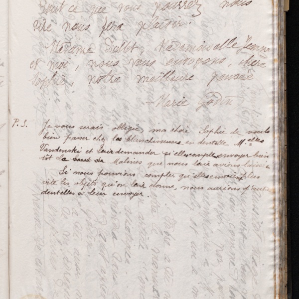 Marie Moret à Sophie Quet, 27 juin 1896