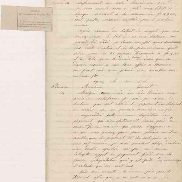 Jean-Baptiste André Godin à monsieur Lucq, 12 février 1849
