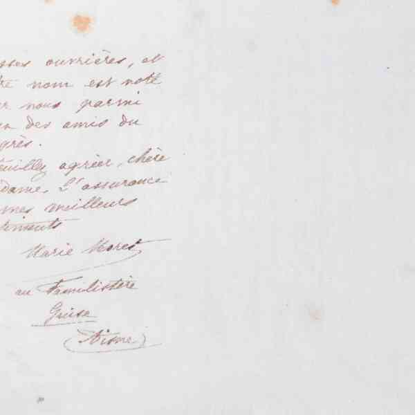 Marie Moret à Mary Hart, 30 octobre 1885