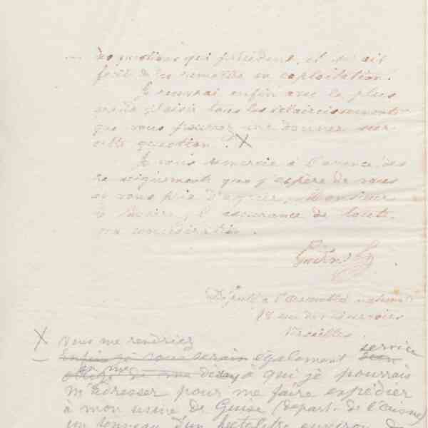 Jean-Baptiste André Godin à monsieur le maire, 8 mars 1875