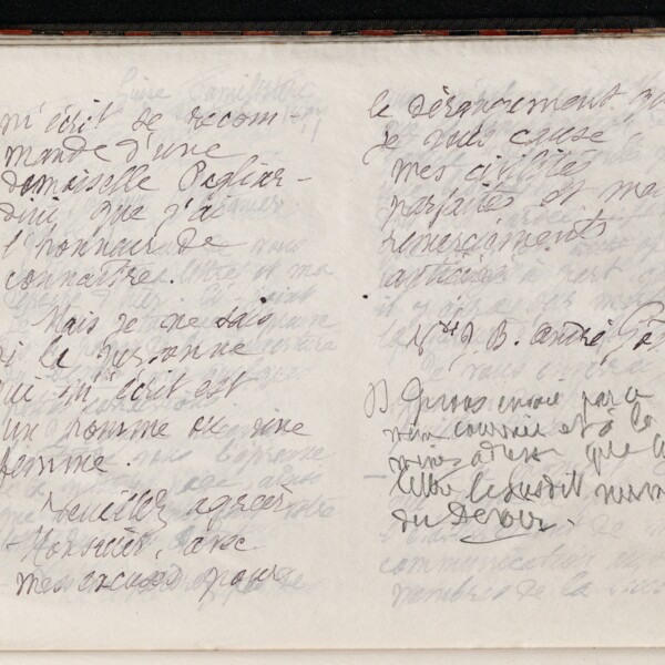 Marie Moret au directeur de l'Hôtel de l'Étoile, 2 septembre 1897