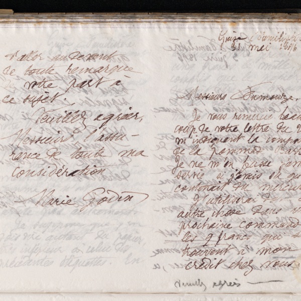 Marie Moret à Molines père et fils, 30 mai 1896