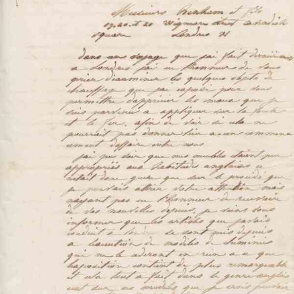 Jean-Baptiste André Godin à Benham and Sons, 24 septembre 1862