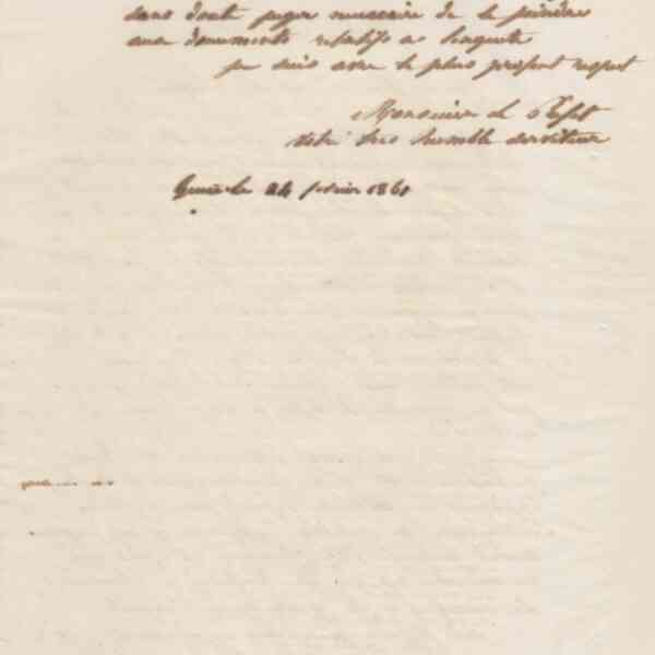 Jean-Baptiste André Godin au préfet de l&#039;Aisne, 24 février 1861