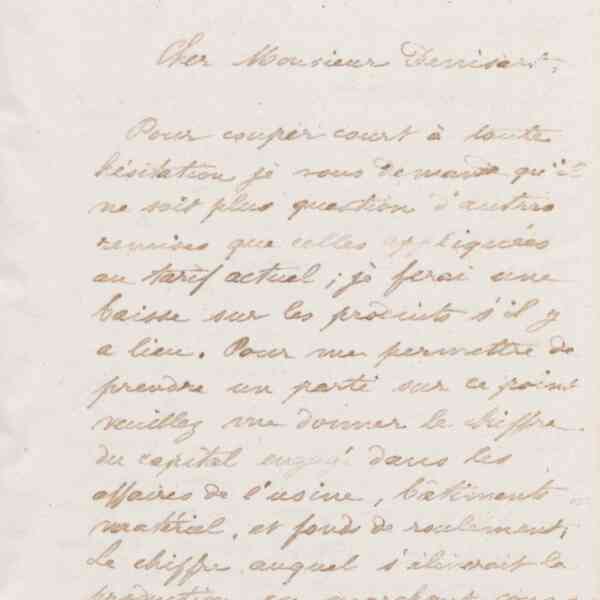 Jean-Baptiste André Godin à Alfred Denisart, 22 novembre 1873