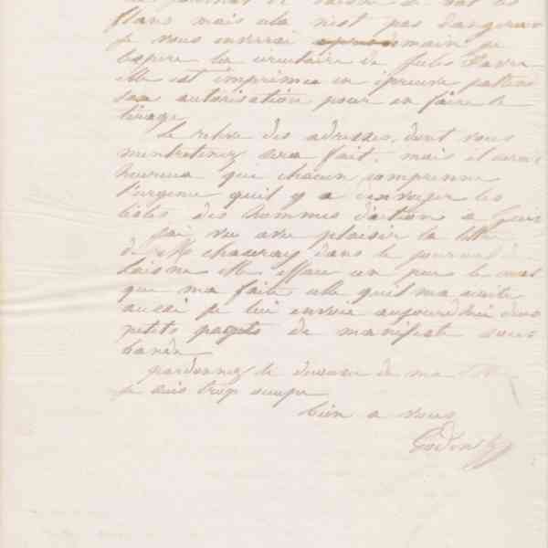 Jean-Baptiste André Godin à Alfred Desmasures, 1er mai 1869
