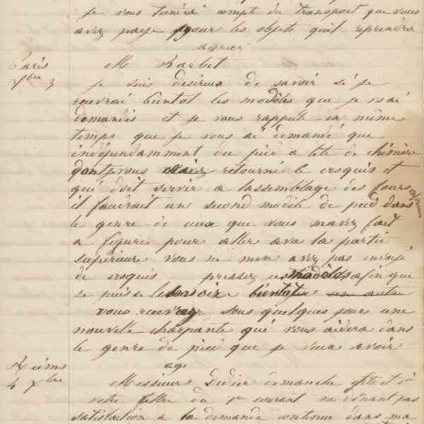 Jean-Baptiste André Godin à monsieur Cheyere, 3 décembre [1849]
