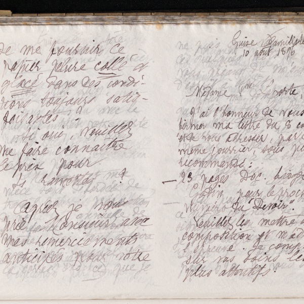 Marie Moret à Émile Acker, 10 août 1896