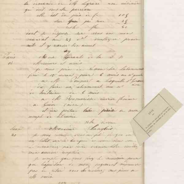 Jean-Baptiste André Godin à monsieur Langlois, 21 mai 1849