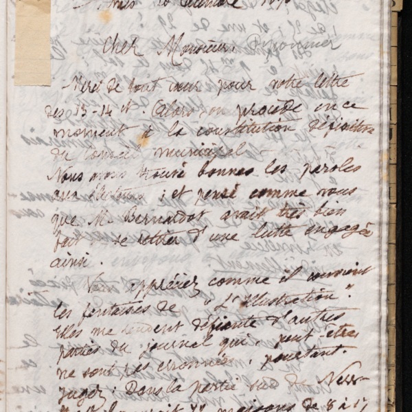 Marie Moret à Antoine Piponnier, 20 décembre 1896