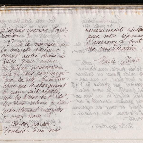 Marie Moret au directeur de la Banque cantonale de Berne, 30 juillet 1896