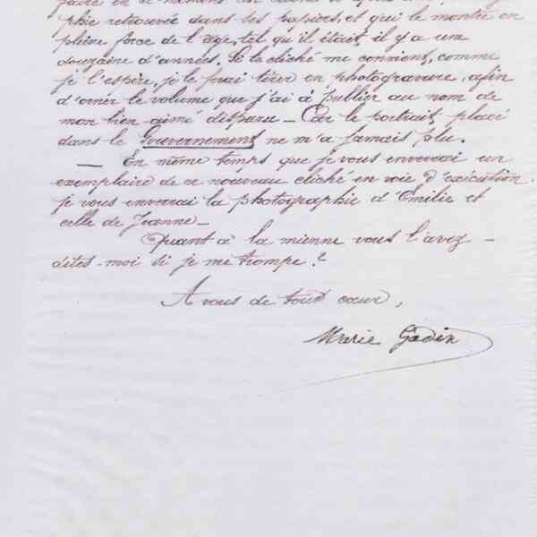 Marie Moret à Auguste Fabre, 17 février 1888