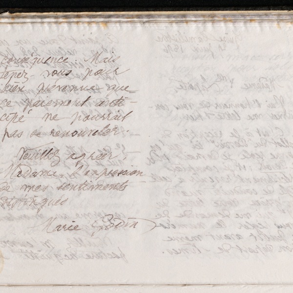 Marie Moret à madame veuve Laporte, 29 juin 1896