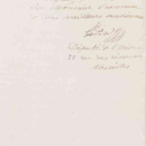 Jean-Baptiste André Godin à monsieur Massol, 7 février 1874