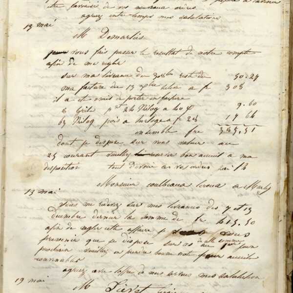 Jean-Baptiste André Godin à monsieur Demarlies, 13 mai [1845]