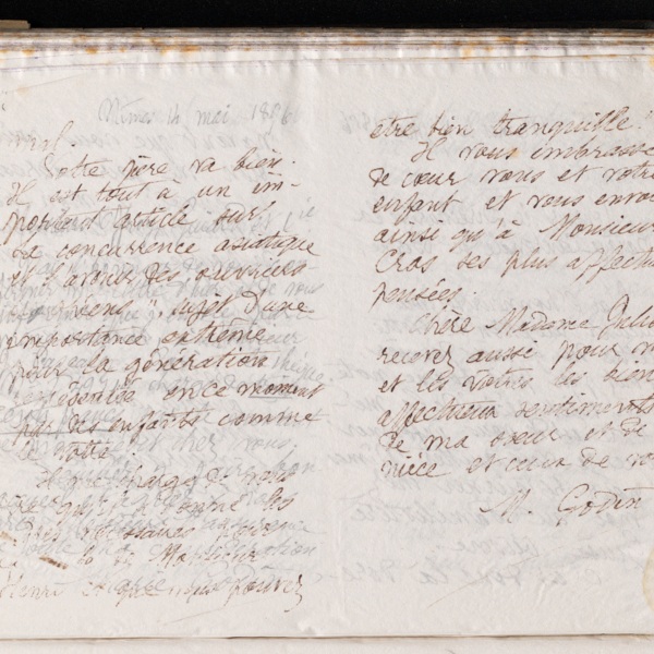Marie Moret à Juliette Cros, 13 mai 1896