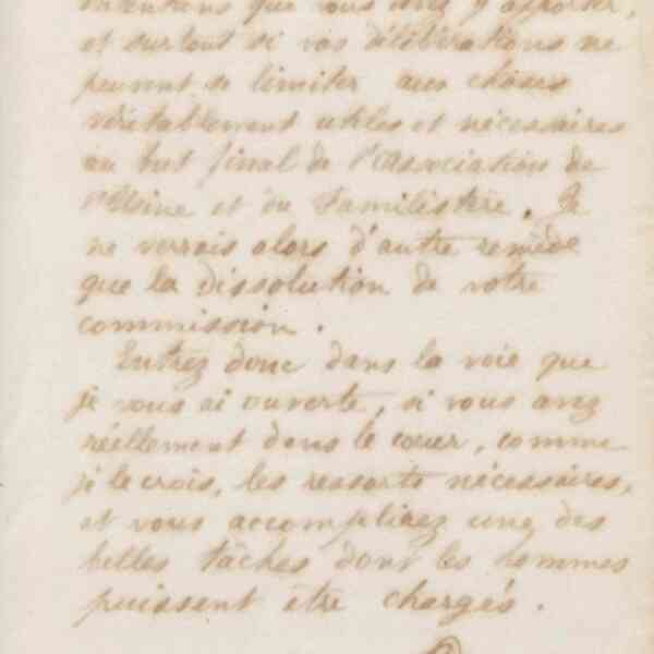 Jean-Baptiste André Godin à la Commission administrative de l'usine du Familistère de Guise, 26 mai 1872