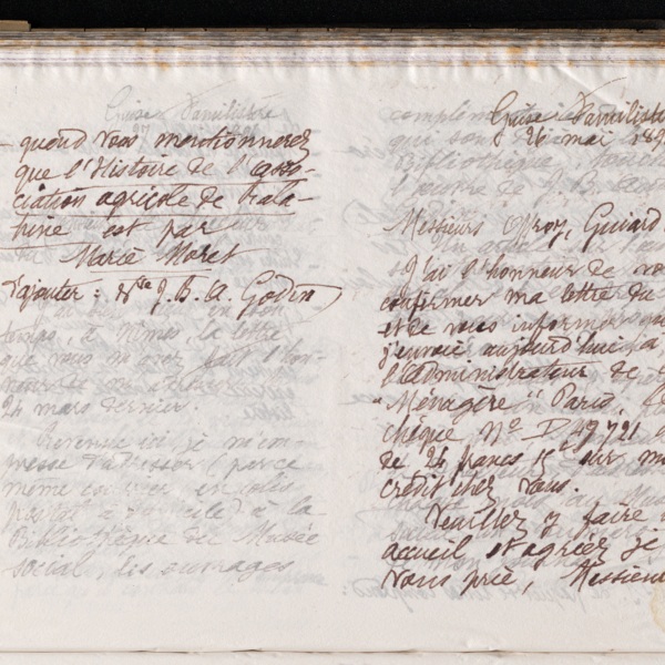 Marie Moret au secrétaire du comité de l'Union phalanstérienne, 26 mai 1896