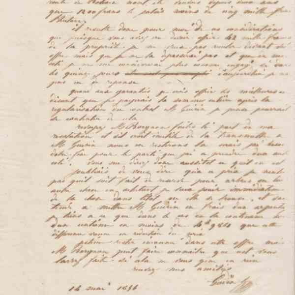 Jean-Baptiste André Godin à monsieur Léonce Wateau, 14 mai 1856