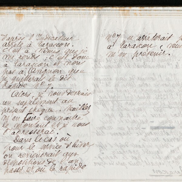 Marie Moret au chef de l&#039;agence de Paris de la compagnie internationale des wagons-lits, 28 octobre 1894