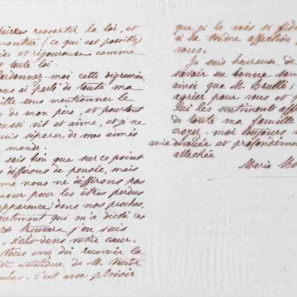 Marie Moret à Adèle Augustine Brullé, 12 octobre 1875