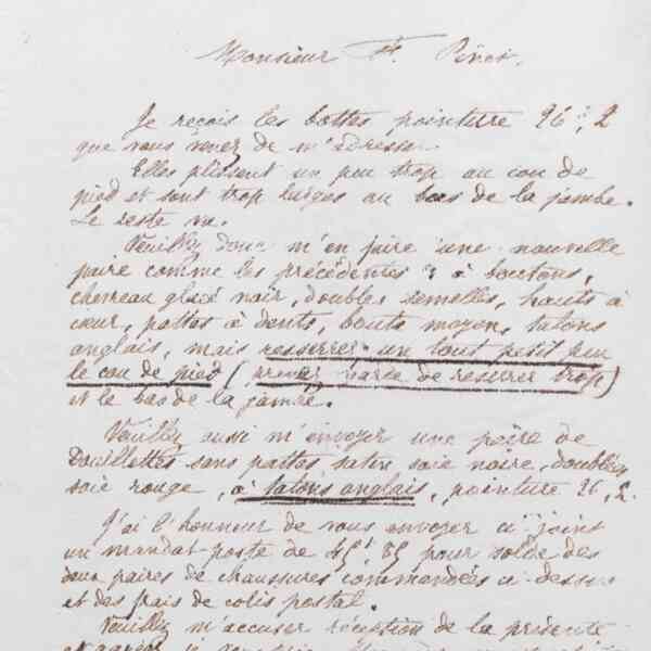 Marie Moret à monsieur F. Pinet, 10 février 1887
