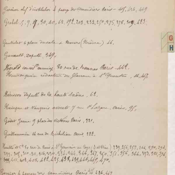 Registre CNAM FG 15 (16) - Index