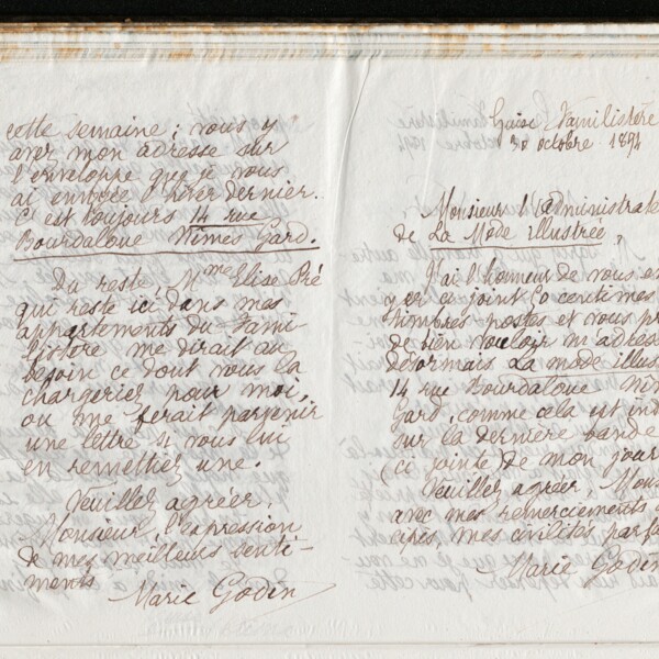 Marie Moret à Émile Venet, 30 octobre 1894