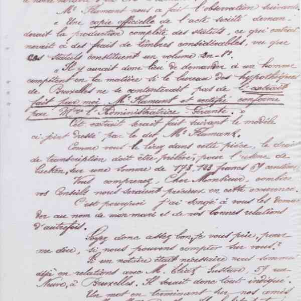 Marie Moret à Adolphe Demeur, 28 février 1888