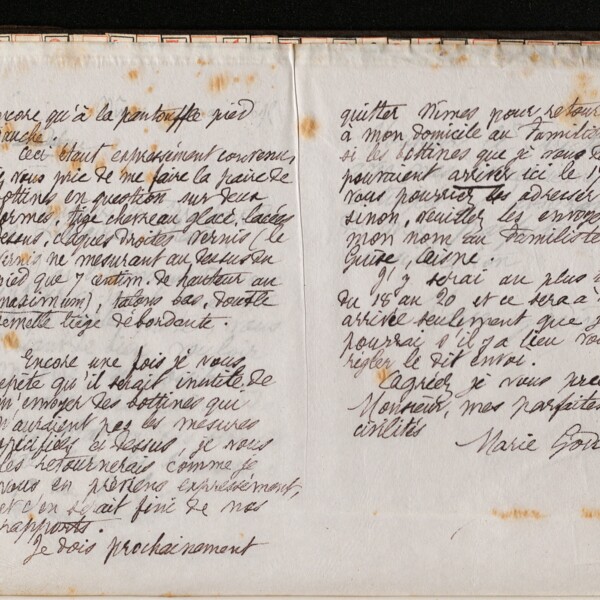 Marie Moret à Henry Herth, 8 mai 1895