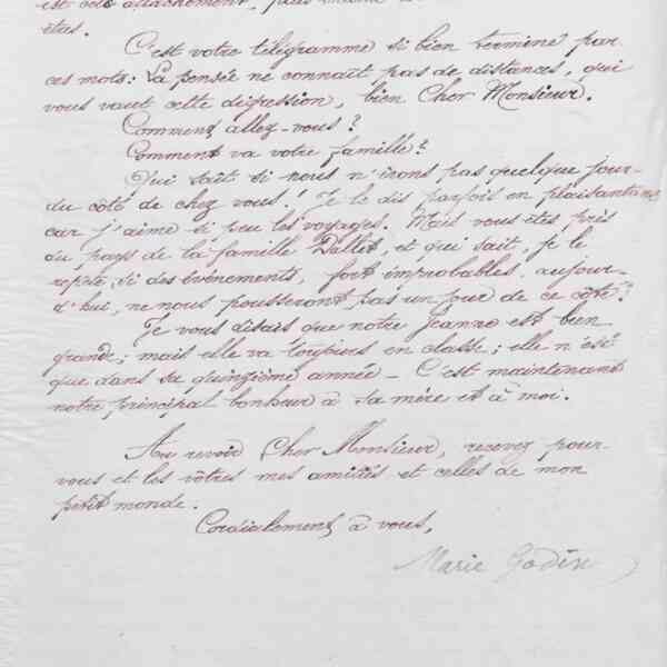 Marie Moret à Armand Grebel, 1er mars 1888