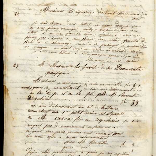 Jean-Baptiste André Godin aux régisseurs des hauts-fourneaux du Nord, 22 [août 1846]
