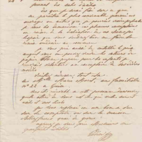 Jean-Baptiste André Godin à L. Hachette et Cie, 17 novembre 1862