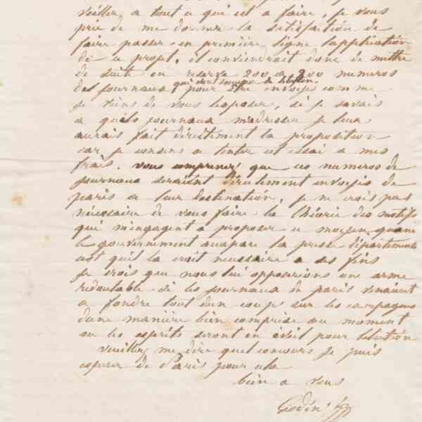 Jean-Baptiste André Godin à Jules Favre, 5 mars 1867