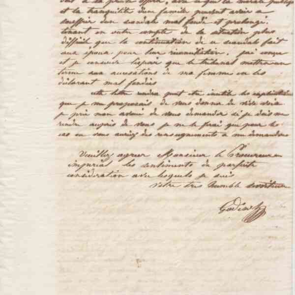 Jean-Baptiste André Godin à au procureur impérial de l&#039;arrondissement de Vervins, 15 juillet 1864